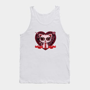 Valentine Kitten Tank Top